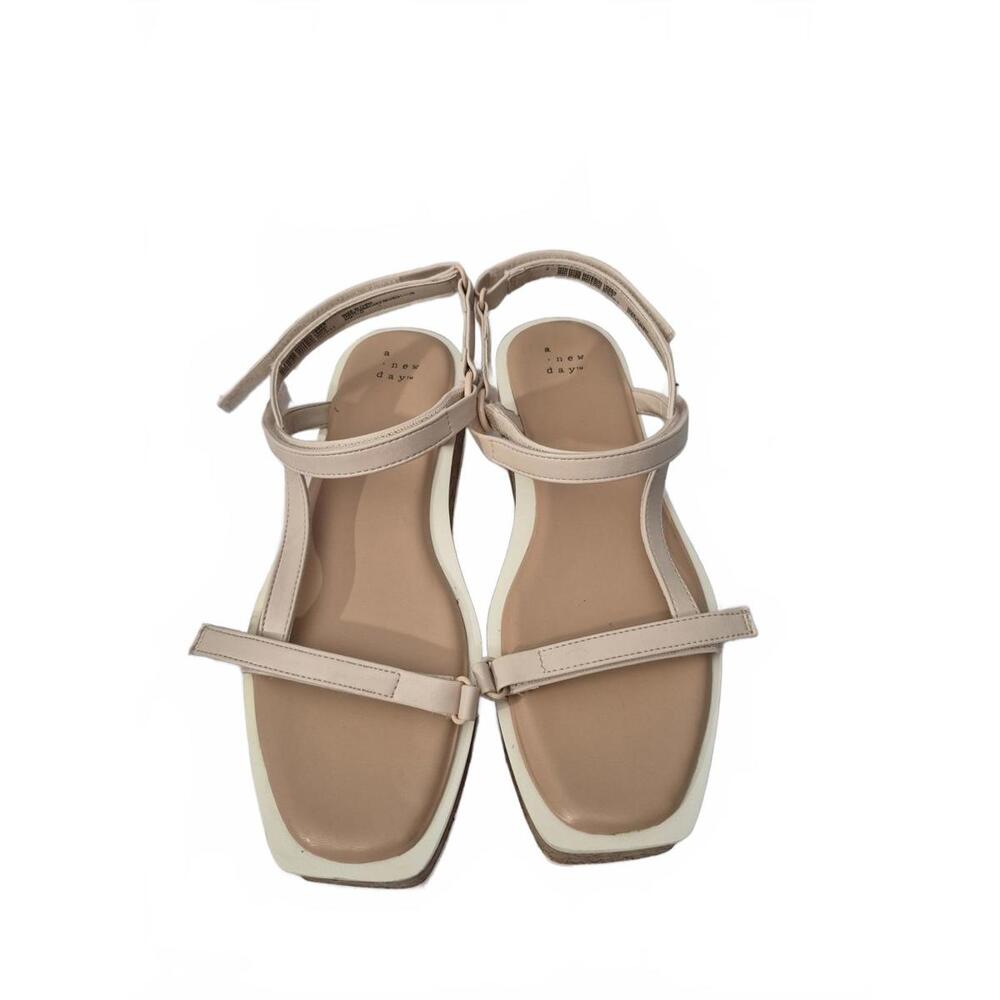 A New Day Nova Sporty Cork Platform Wedge Shoe Sandals Color Blush